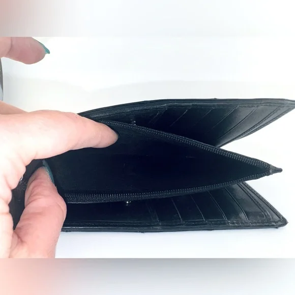 Gucci Long Wallet Black Eel Skin Vintage Exotic Leather Rare Authentic - Picture 10 of 15